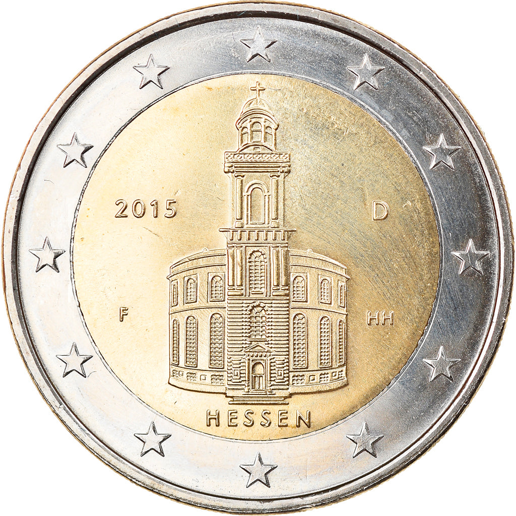 Germany, 2 Euro, Hessen, 2015, Stuttgart, MS(63), Bi-Metallic, KM:New