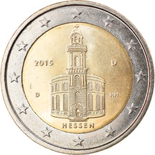 Germany, 2 Euro, Hessen, 2015, Munich, AU(50-53), Bi-Metallic, KM:New