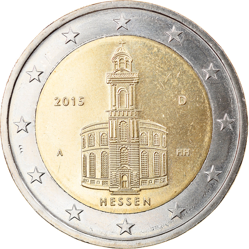 Germany, 2 Euro, Hessen, 2015, Berlin, AU(50-53), Bi-Metallic, KM:New