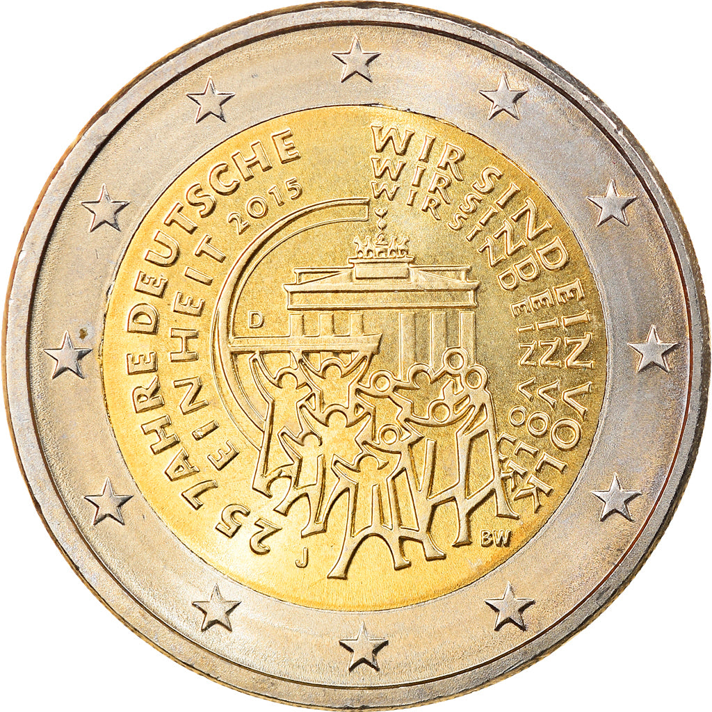 GERMANY - FEDERAL REPUBLIC, 2 Euro, Réunification, 2015, Hambourg, MS(63)