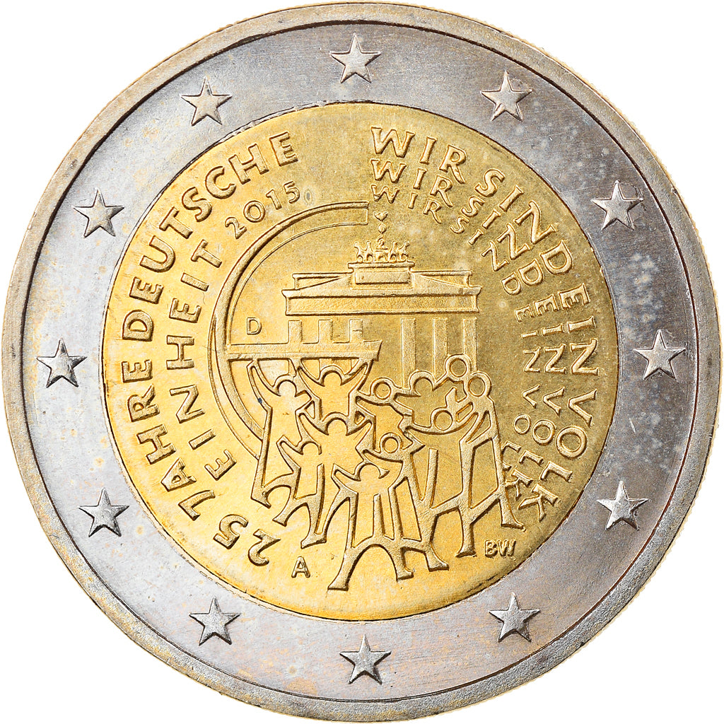 GERMANY - FEDERAL REPUBLIC, 2 Euro, 25 Ans de la Réunification Allemande, 2015