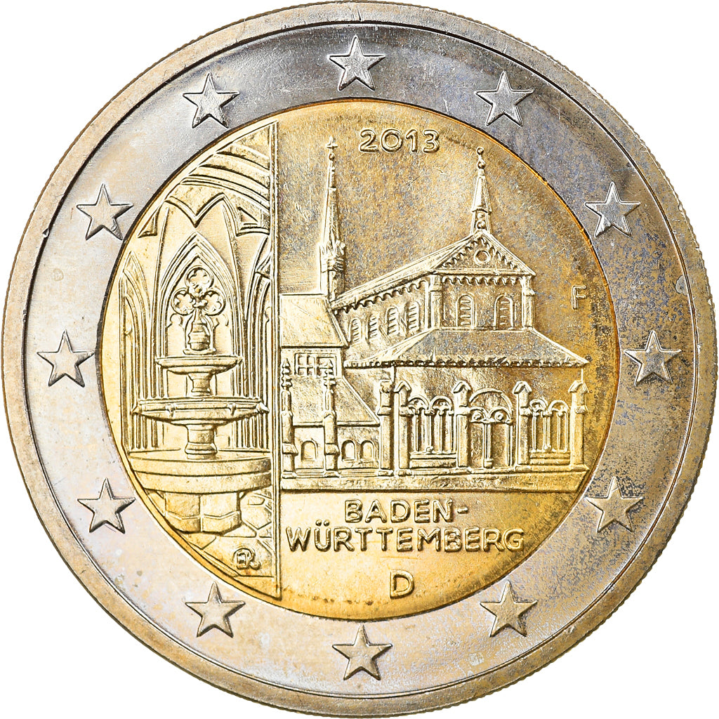 Niemcy - RFN, 2 Euro, 2013, Stuttgart, Baden-Wurttemberg, MS(63), Bimetaliczny