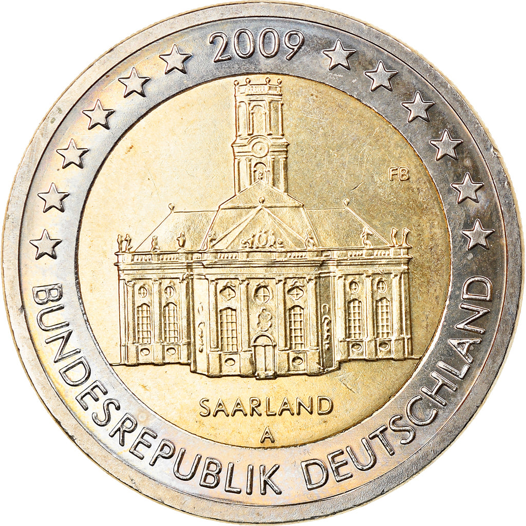 ALEMANHA - REPÚBLICA FEDERAL, 2 Euro, Saarland, 2009, Berlin, MS(63)