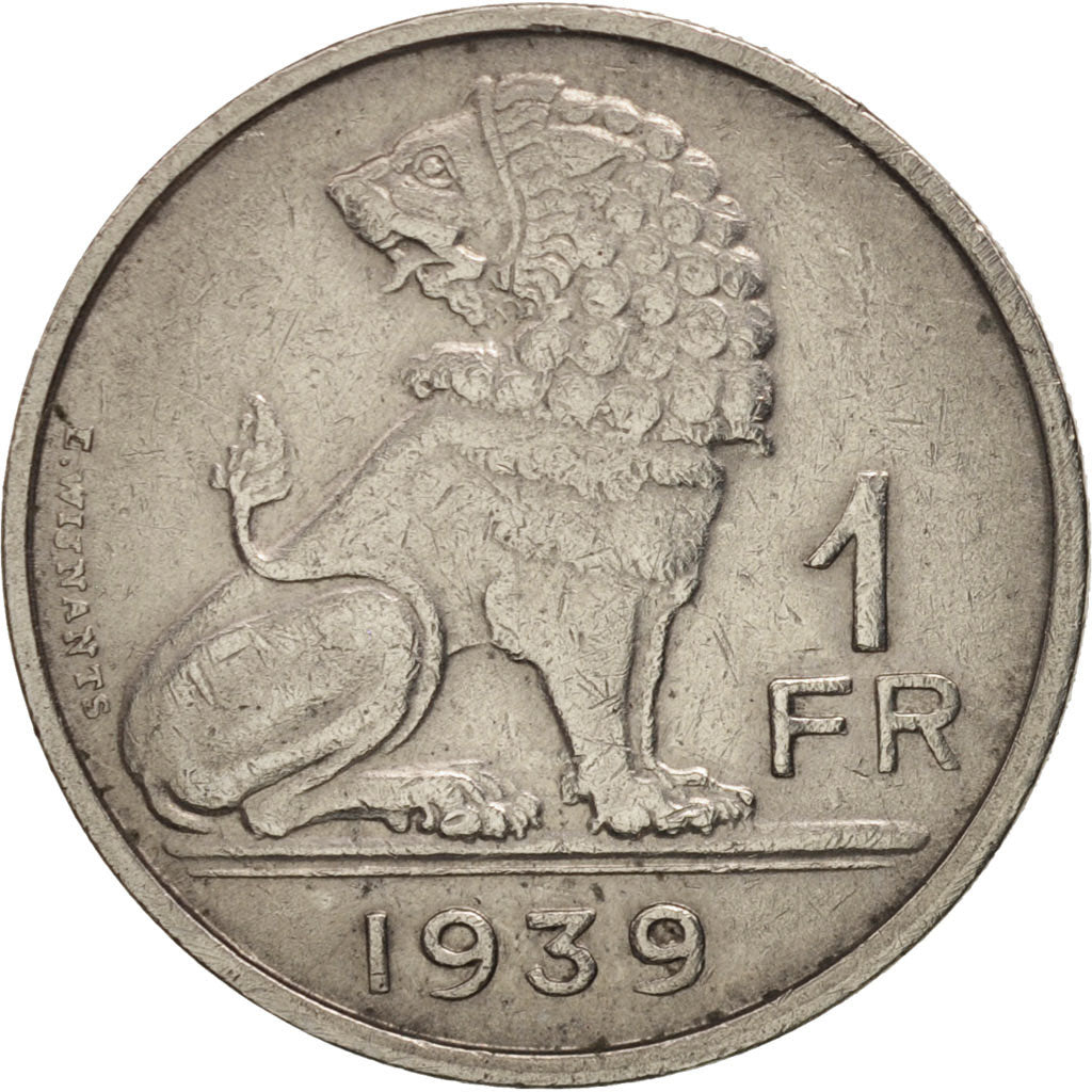 Coin, Belgium, Franc, 1939, AU(50-53), Nickel, KM:120