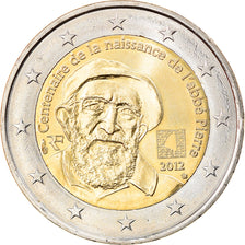 France, 2 Euro, Abbé Pierre, 2012, Paris, MS(63), Bi-Metallic, KM:1894