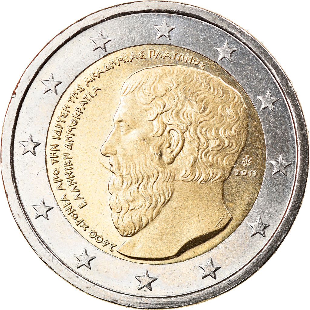 Greece, 2 Euro, 2013, Platon, MS(63), Bi-Metallic, KM:New