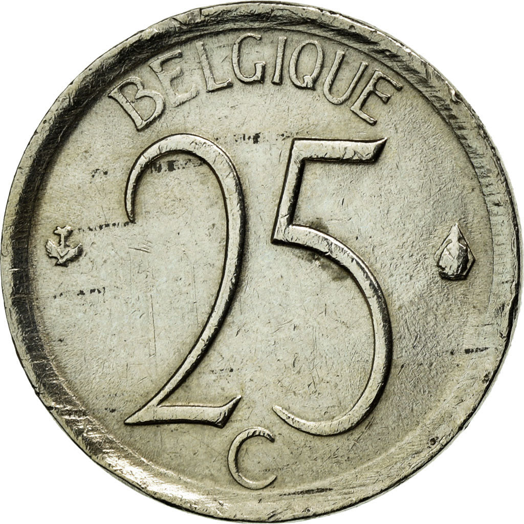 Münze, Belgien, 25 Centimes, 1968, Brussels, SS+, Copper-nickel, KM:153.1