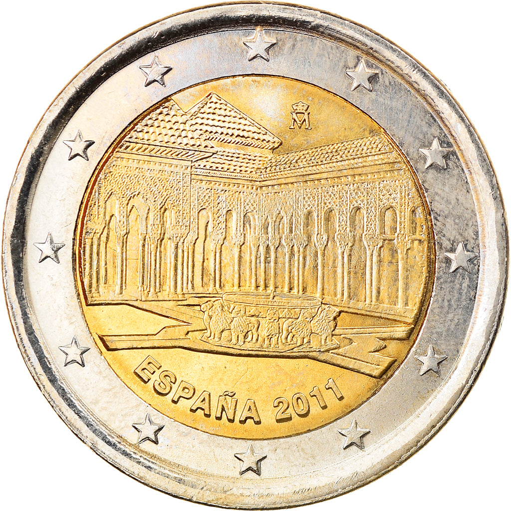 Spanien, 2 Euro, Alhambra, 2011, Madrid, UNZ, Bi-Metallic, KM:1184