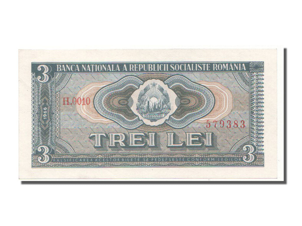 Romania, 3 Lei, 1966, KM #92a, UNC(63), H.0010