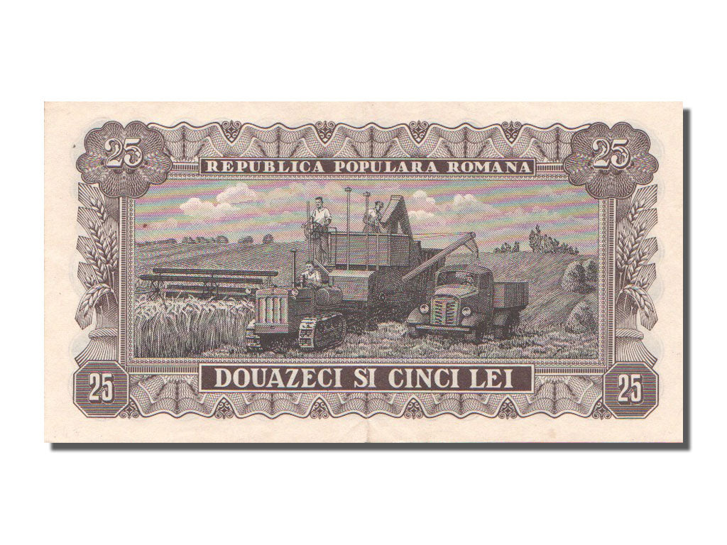 Romania, 25 Lei, 1952, KM #89b, AU(55-58), n.15