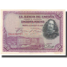 Banknote, Spain, 50 Pesetas, 1928, 1928-08-15, KM:75b, AU(55-58)