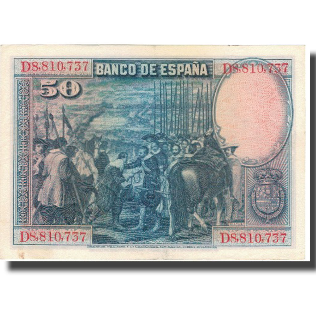 Banknote, Spain, 50 Pesetas, 1928, 1928-08-15, KM:75b, AU(55-58)