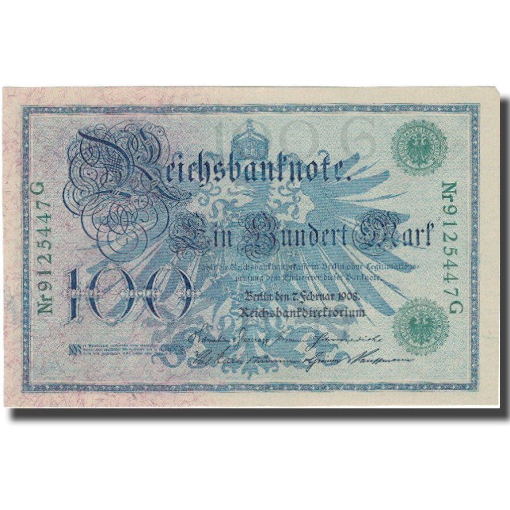 Banknot, Niemcy, 100 Mark, 1908, 1908-02-07, KM:34, AU(50-53)