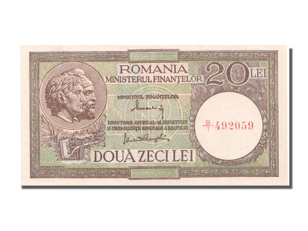 Romania, 20 Lei, KM #77, AU(55-58), B1.492059