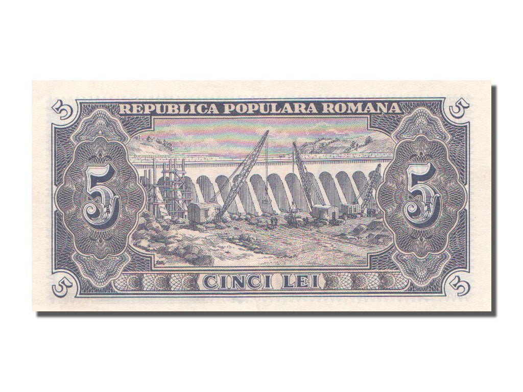 Romania, 5 Lei, 1952, KM #83b, AU(55-58), e.40