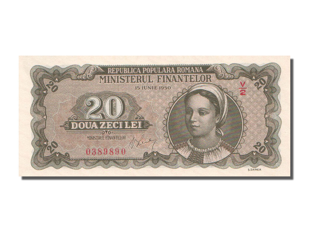 Romania, 20 Lei, 1950, KM #84a, 1950-06-15, UNC(65-70), V.2
