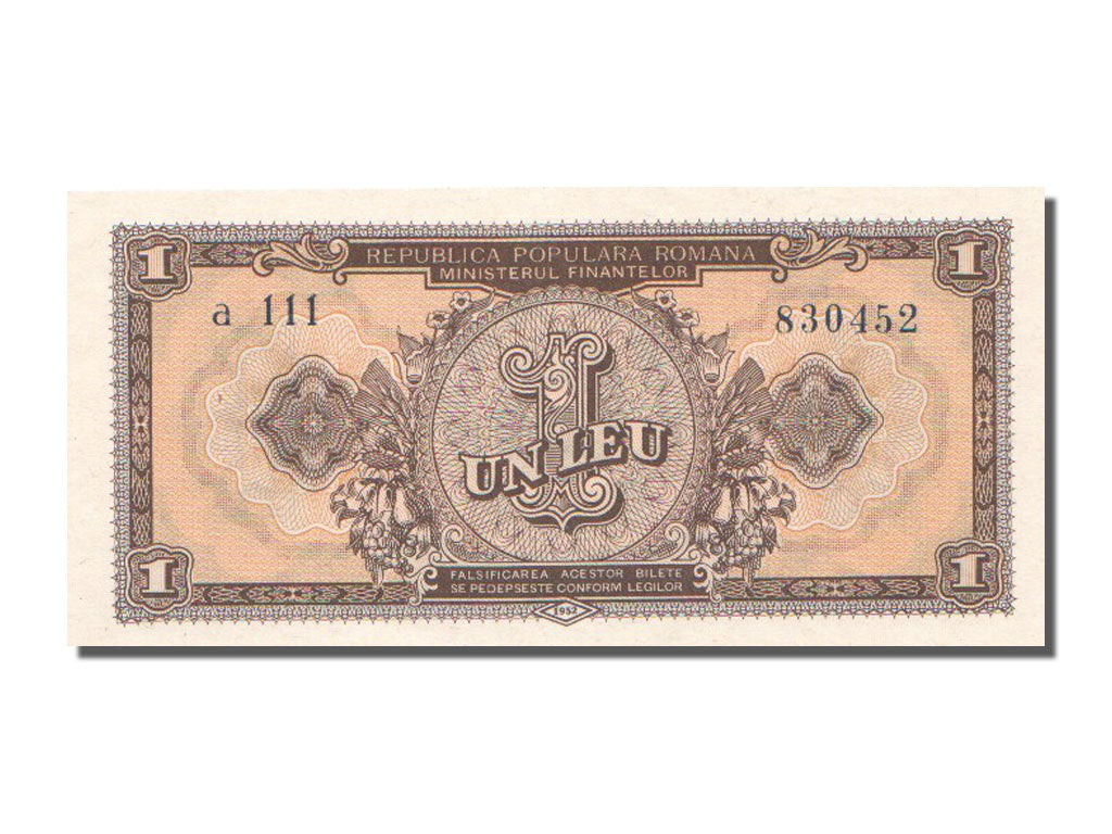 Romania, 1 Leu, 1952, KM #81b, UNC(65-70), a.111
