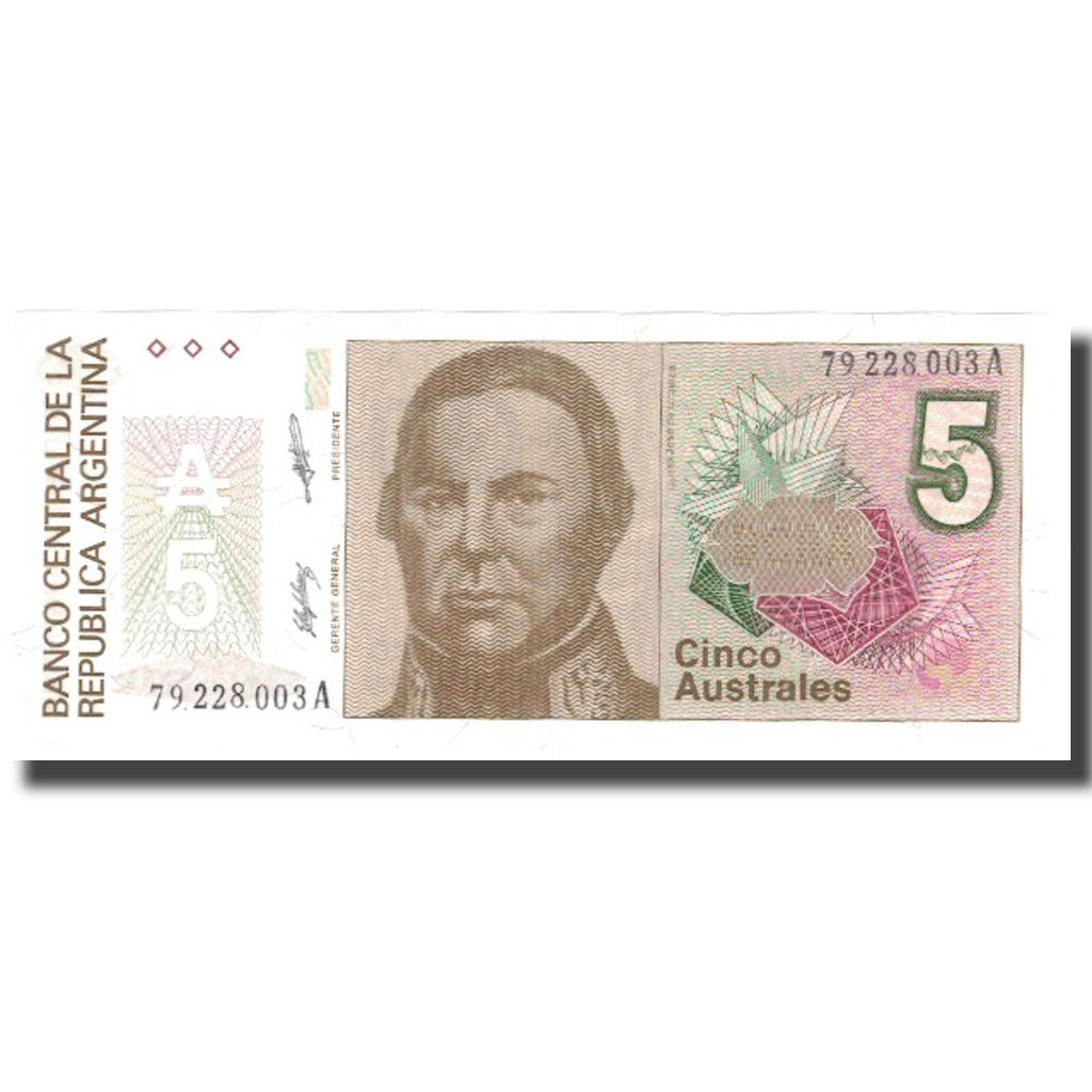 Banknote, Argentina, 5 Australes, Undated (1985-89), KM:324b, UNC(64)