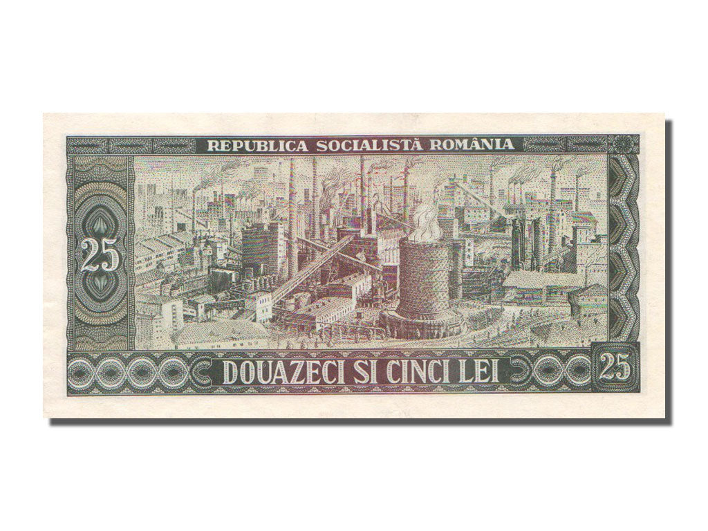 Romania, 25 Lei, 1966, KM #95a, AU(55-58), B.0005