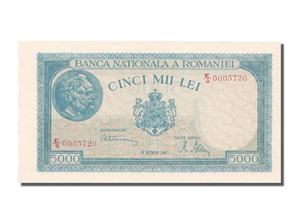Romania, 5000 Lei, 1945, KM #56a, 1945-12-20, UNC(65-70), E.9