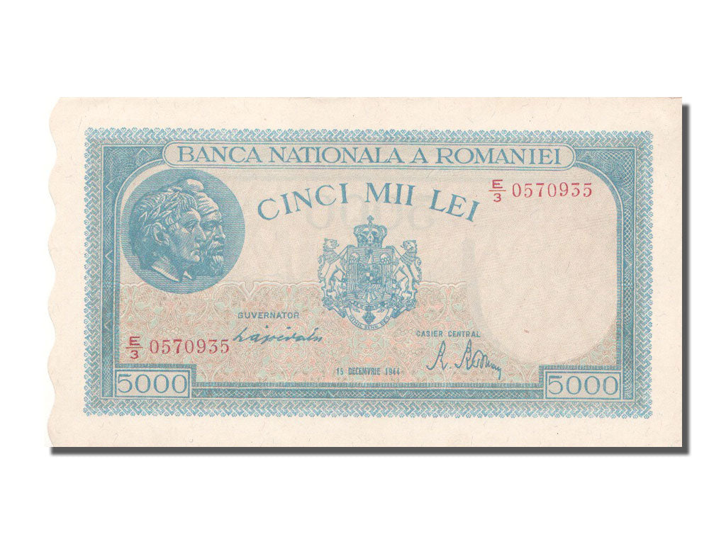 Romania, 5000 Lei, 1944, KM #56a, 1944-12-15, UNC(63), E.3