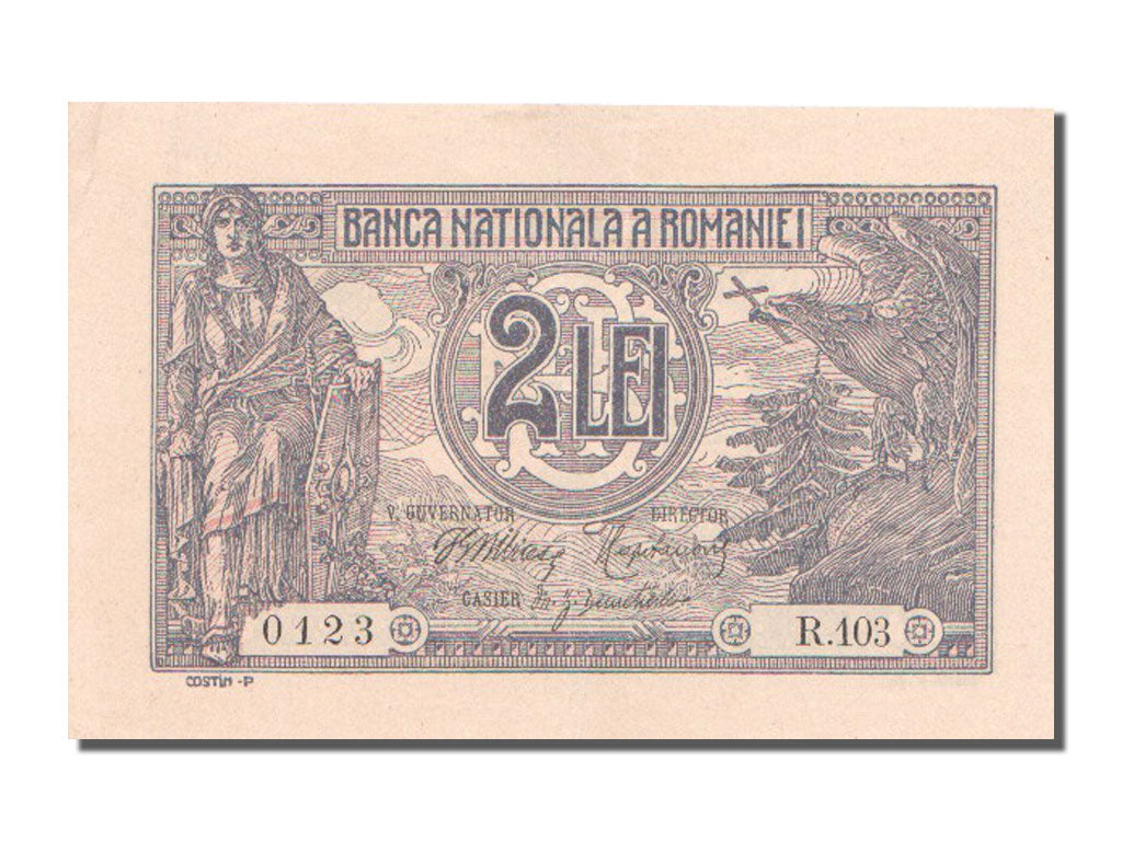 Romania, 1 Leu, 1915, KM #17, 1915-03-12, AU(55-58), R.103