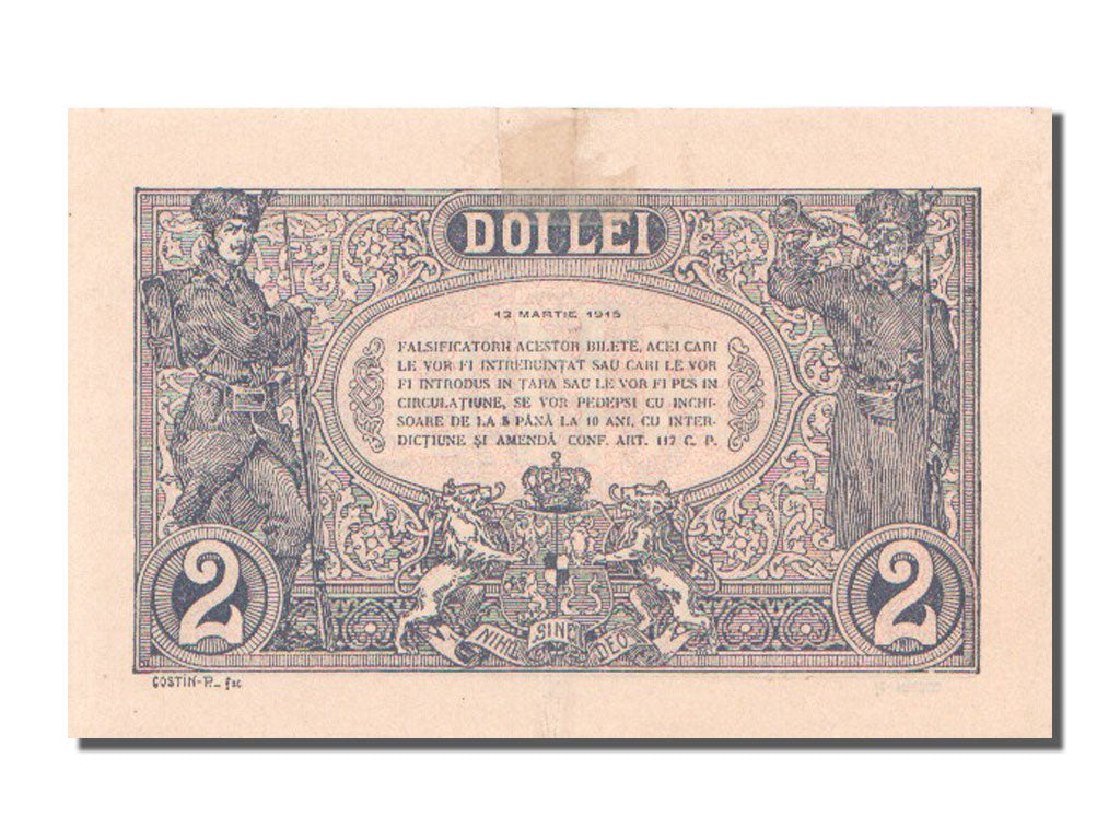 Romania, 1 Leu, 1915, KM #17, 1915-03-12, AU(55-58), R.103
