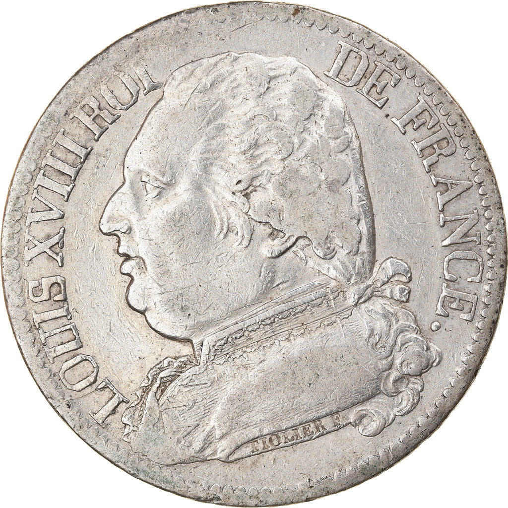 Moneta, Francja, Louis XVIII, Louis XVIII, 5 Francs, 1814, Bayonne, VF(30-35)