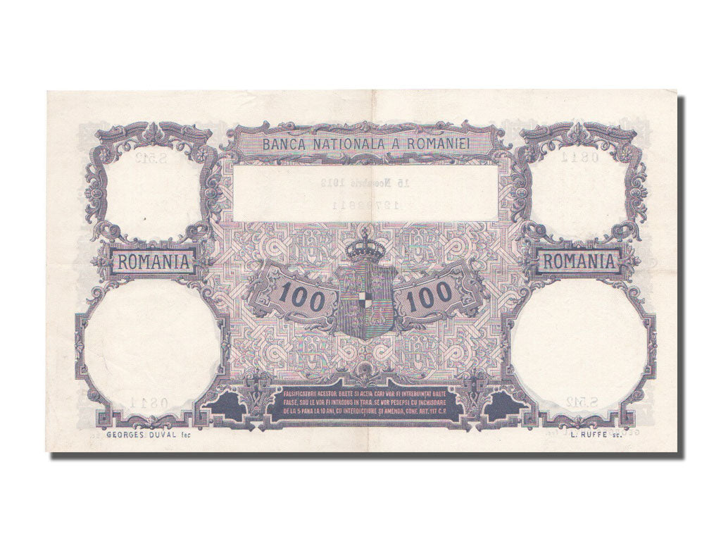 Romania, 100 Lei, 1912, 1912-11-15, AU(55-58), S.512