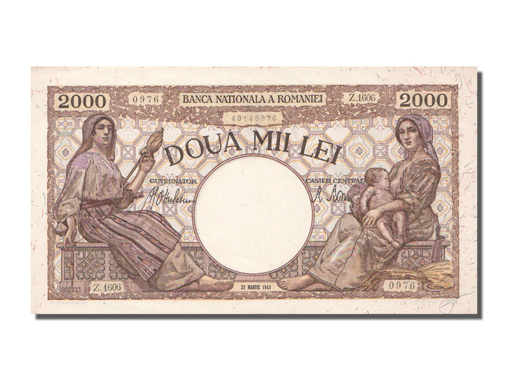 Romania, 2000 Lei, 1943, KM #53a, 1943-03-23, UNC(63), Z.1606