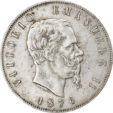 Coin, Italy, Vittorio Emanuele II, 5 Lire, 1876, Rome, VF(30-35), Silver, KM:8.4