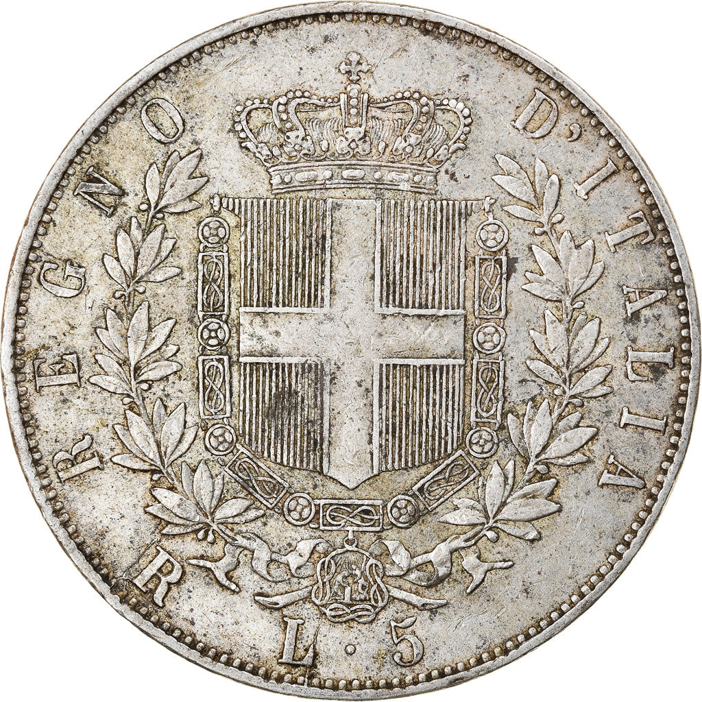 Coin, Italy, Vittorio Emanuele II, 5 Lire, 1876, Rome, VF(30-35), Silver, KM:8.4