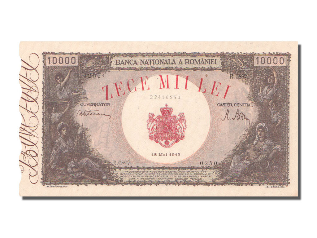 Romania, 10,000 Lei, 1945, KM #57a, 1945-05-18, UNC(63), R.0897