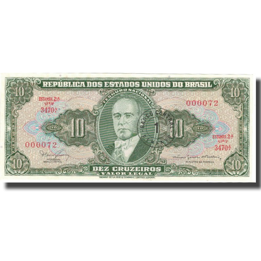 Banknote, Brazil, 1 Centavo on 10 Cruzeiros, Undated (1966-1967), KM:183b