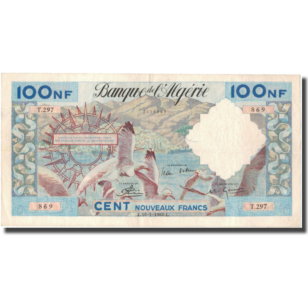 Banknote, Algeria, 100 Nouveaux Francs, 1961, 1961-02-10, KM:121b, AU(55-58)