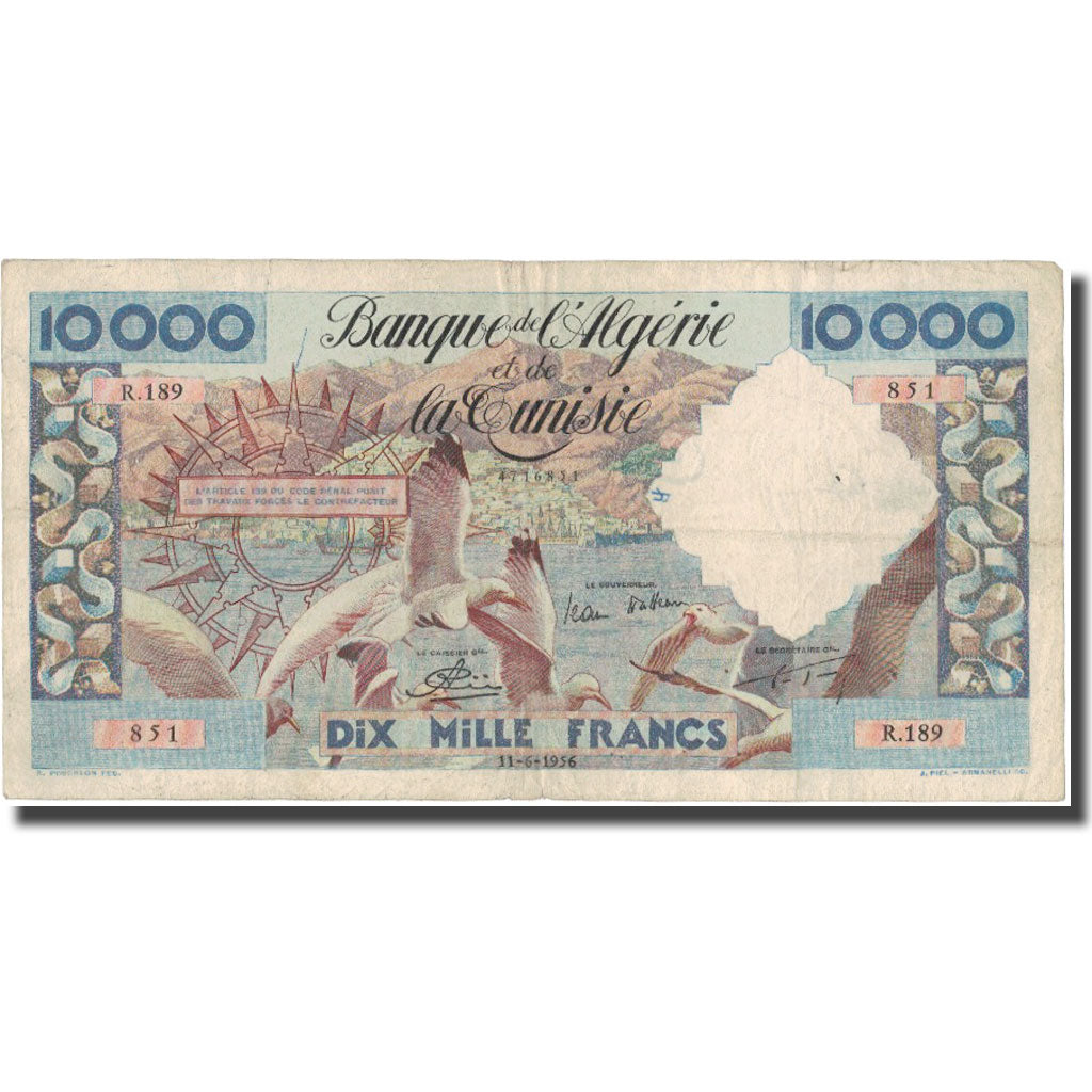 Banknot, Algieria, 10,000 Francs, 1956, 1956-06-11, KM:110, EF(40-45)