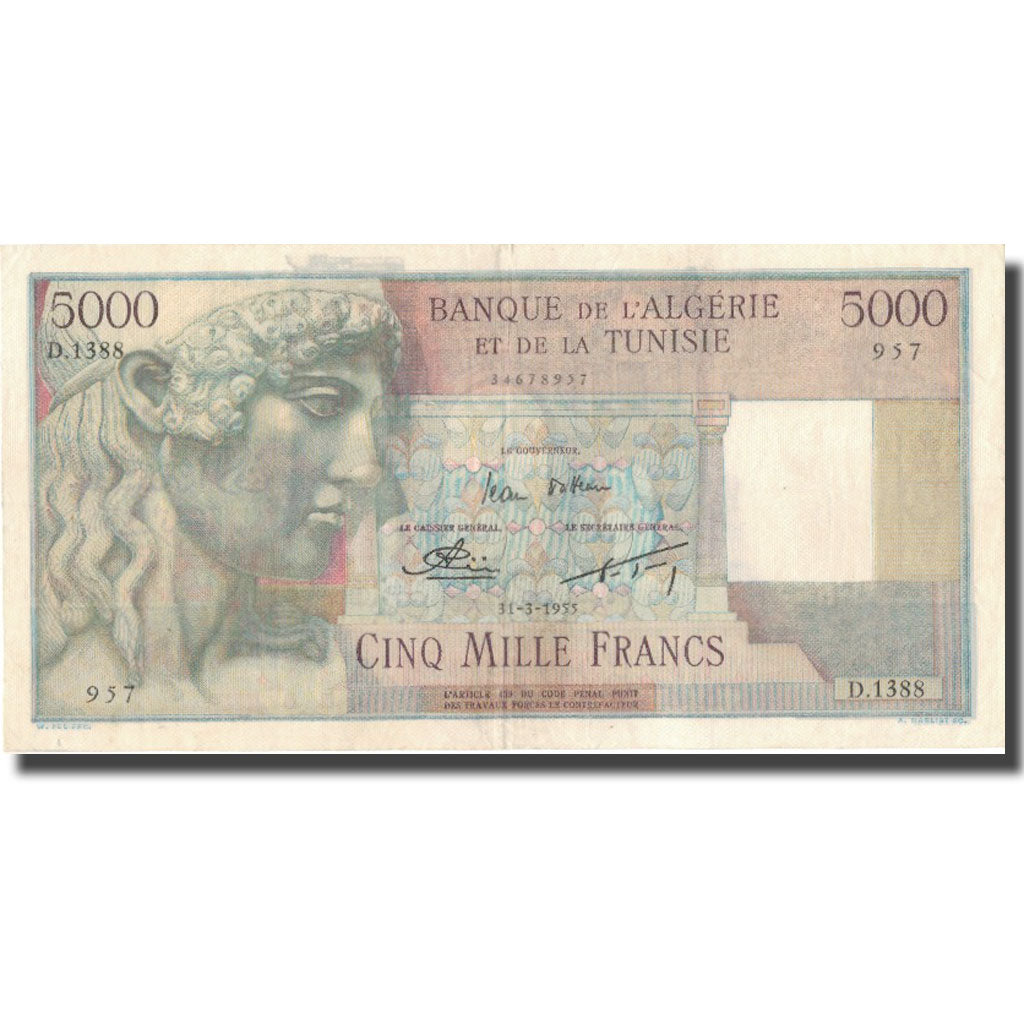Banknote, Algeria, 5000 Francs, 1955, 1955-03-31, KM:109b, EF(40-45)