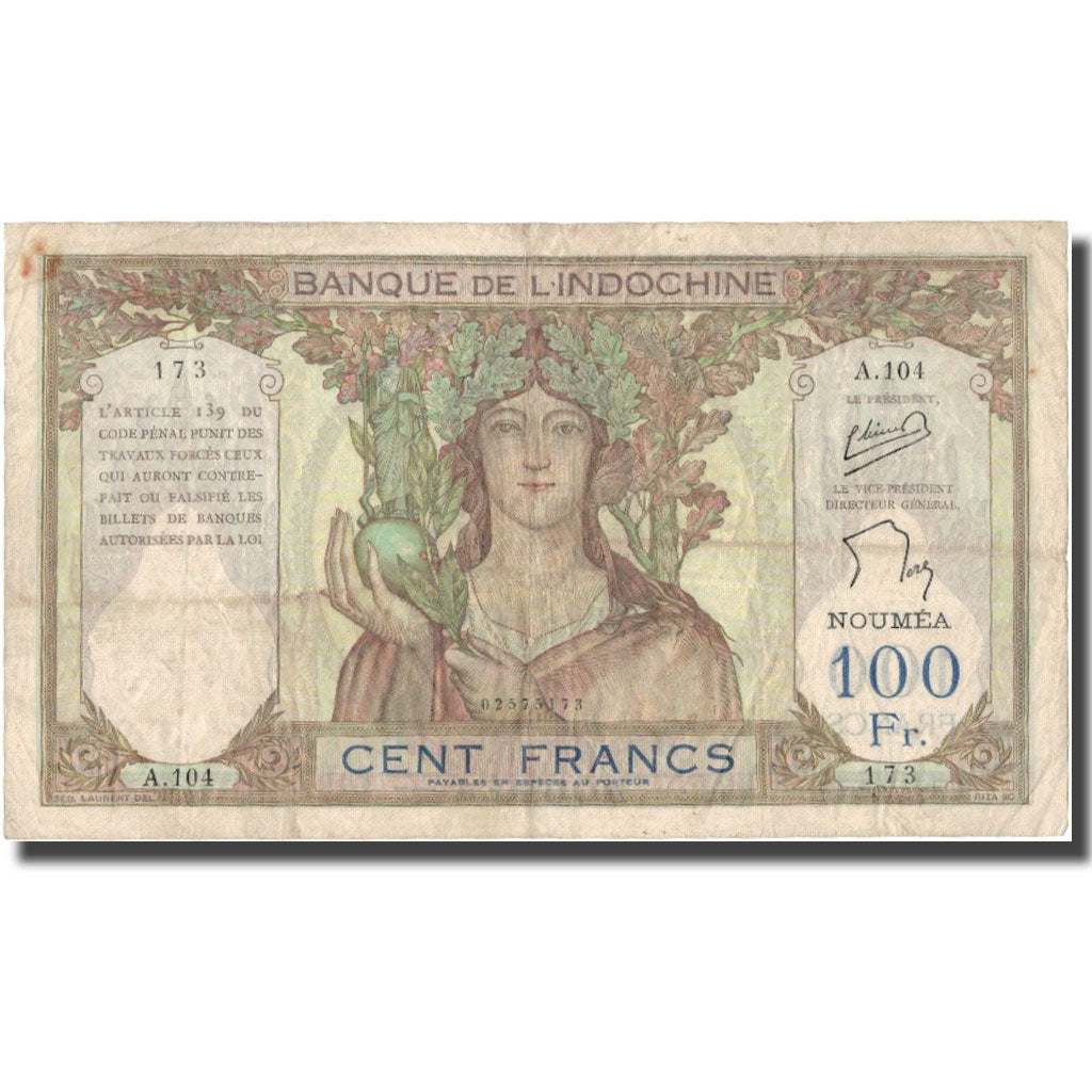 Banconote, Nuova Caledonia, 100 Francs, UNDATED 1957, KM:42d, BB