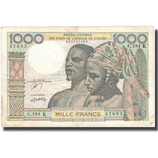 Billet, West African States, 1000 Francs, Undated (1959-65), KM:703Kf, TTB
