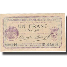 Banknote, Algeria, 1 Franc, Blason, 1914, 1914-09-03, UNC(60-62)