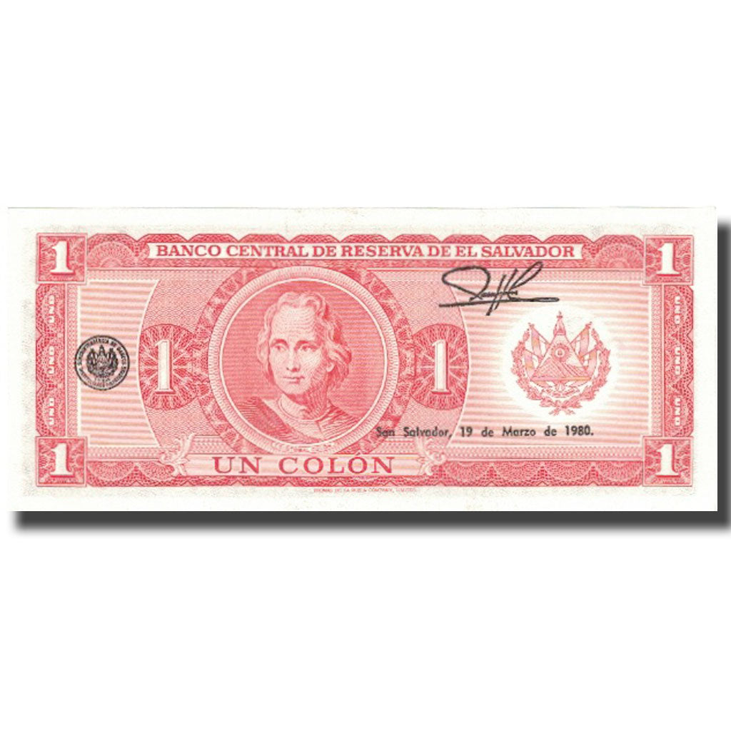Billete, 1 Colon, 1980, El Salvador, 1980-03-19, KM:125b, UNC