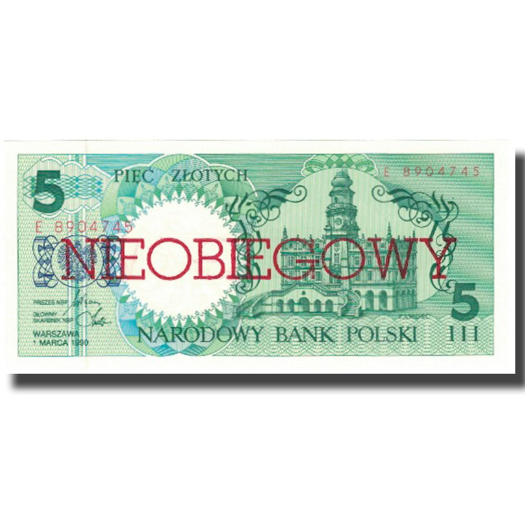 Banknote, Poland, 5 Zlotych, 1990, 1990-03-01, KM:166a, UNC(65-70)
