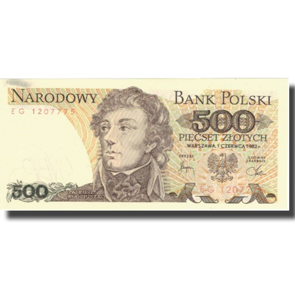 Geldschein, Polen, 500 Zlotych, 1982, 1982-06-01, KM:145d, VZ+