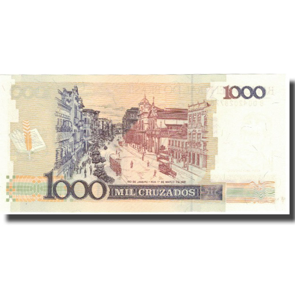 Biljet, Brazilië, 1 Cruzado Novo on 1000 Cruzados, Undated (1989), KM:216b