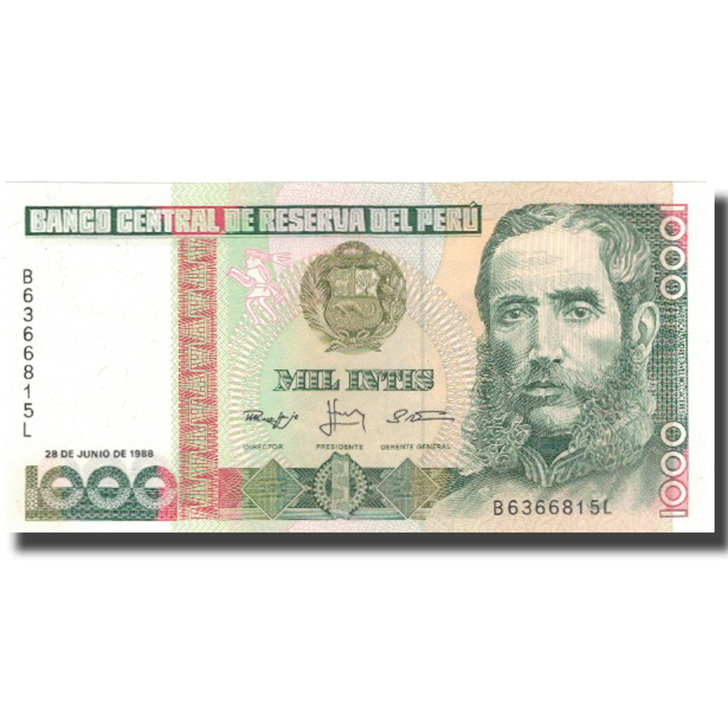 Banknote, Peru, 1000 Intis, 1986, 1986-03-06, KM:136a, UNC(65-70)