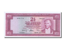 Turkey, 2 1/2 Lira, KM #152a, 1957-07-01, UNC(63), U.9