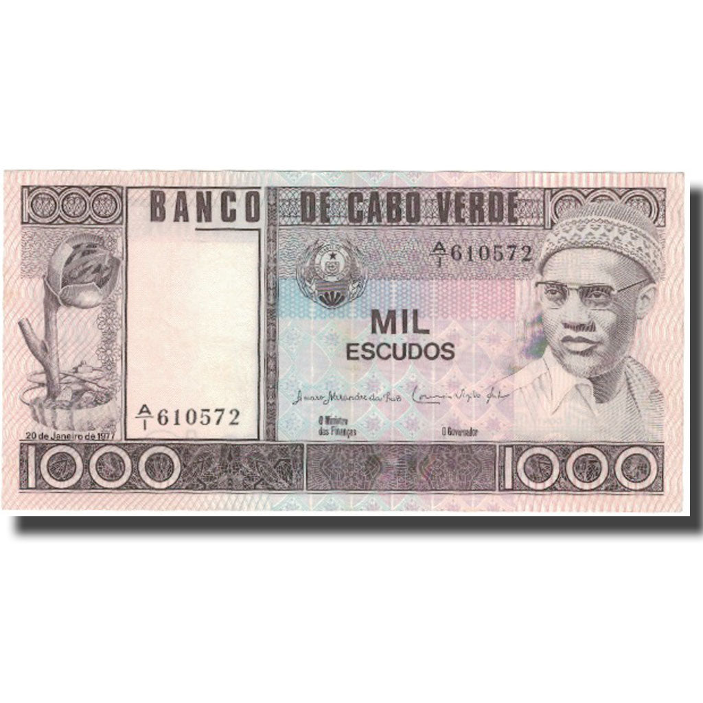 Banknote, Cape Verde, 1000 Escudos, 1977, 1977-01-20, KM:56a, AU(55-58)