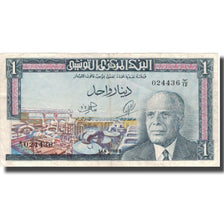 Banknote, Tunisia, 1 Dinar, 1965, 1965-06-01, KM:63a, VF(20-25)