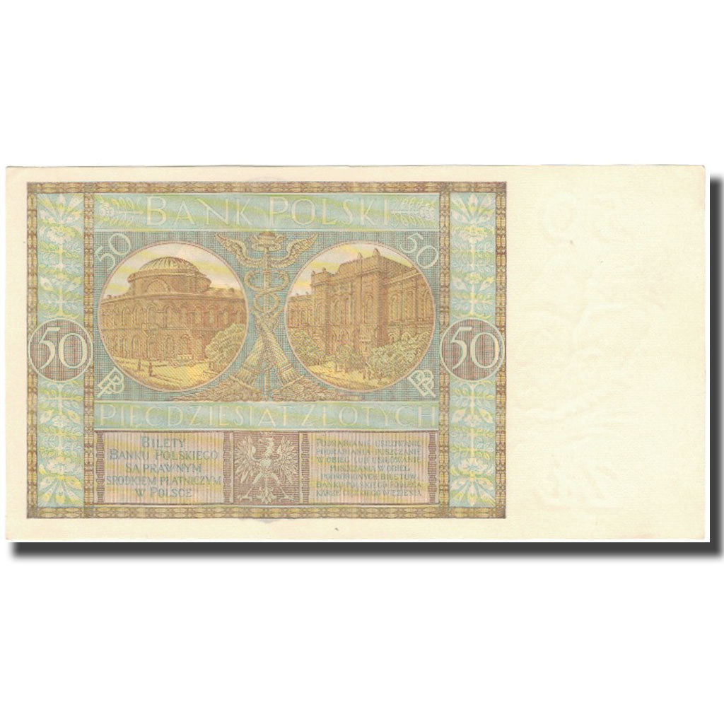 Banknote, Poland, 50 Zlotych, 1929, 1929-09-01, KM:71, AU(55-58)