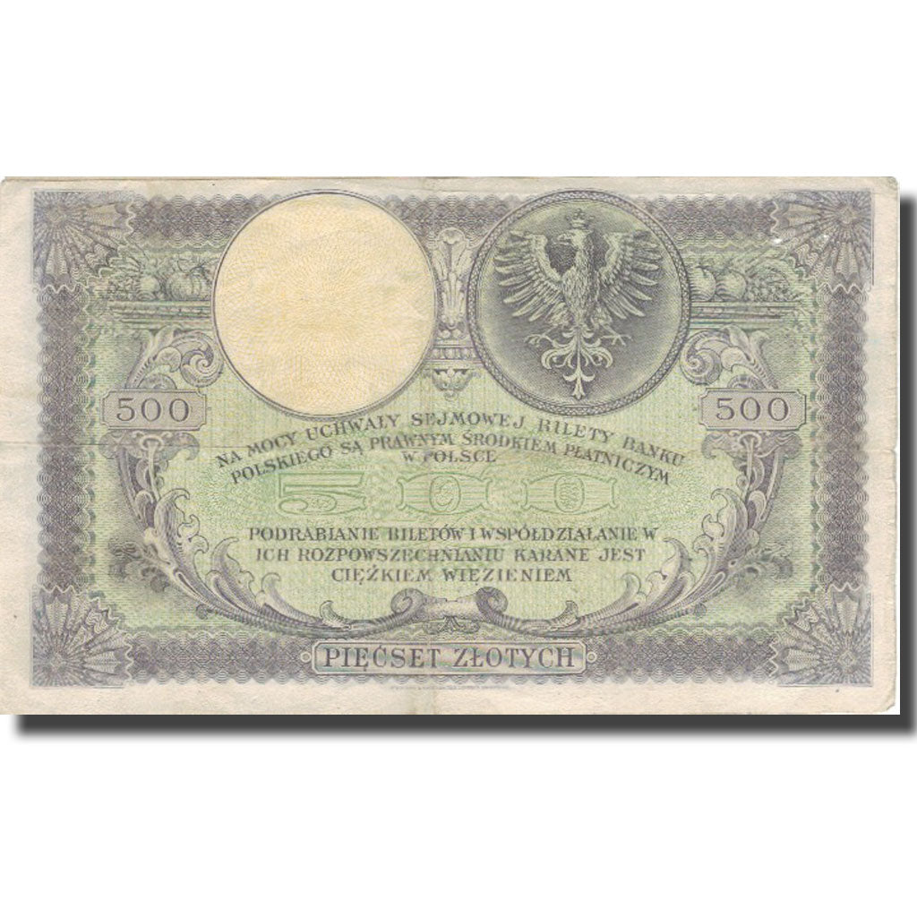 Banconote, Polonia, 500 Zlotych, 1919, 1919-02-28, KM:58, BB
